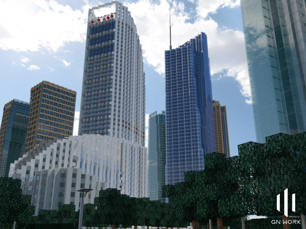 (GN)“The Manhattan of China”---shanghai lujiazui financial district 1:2scale Minecraft Map